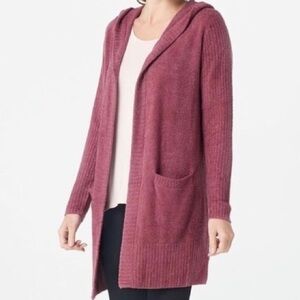 Barefoot Dreams Cozy ChicLite Circle Cardigan, Mulberry, XL